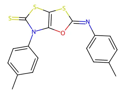 1,3-Oxathiolo(5,4-d)thiazole-5(6H)-thione, 6-(4-methylphenyl)-2-((4-methylphenyl)imino)- structure