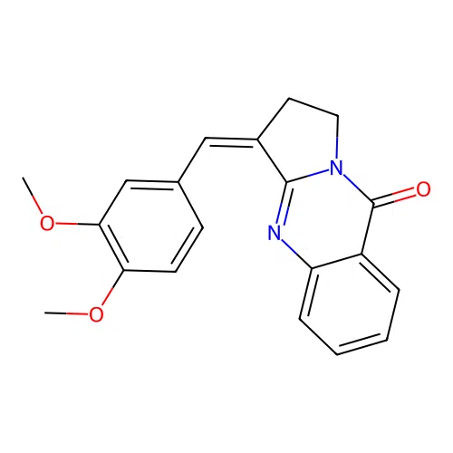 (Z)-3-(3,4-dimethoxybenzylidene)-2,3-dihydropyrrolo[2,1-b]quinazolin-9(1H)-one structure