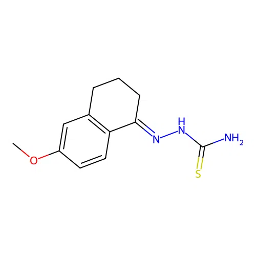 [(E)-(6-methoxy-3,4-dihydro-2H-naphthalen-1-ylidene)amino]thiourea structure