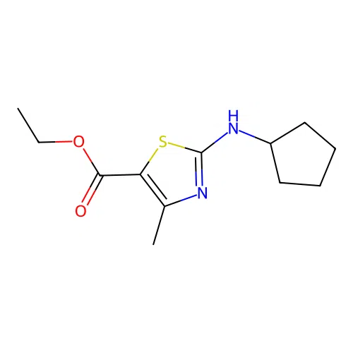 Ethyl 2-(cyclopentylamino)-4-methyl-1,3-thiazole-5-carboxylate structure