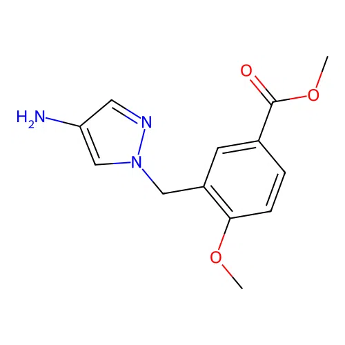 Methyl 3-((4-amino-1H-pyrazol-1-yl)methyl)-4-methoxybenzoate structure