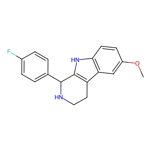 1-(4-fluorophenyl)-6-methoxy-2,3,4,9-tetrahydro-1H-pyrido[3,4-b]indole structure