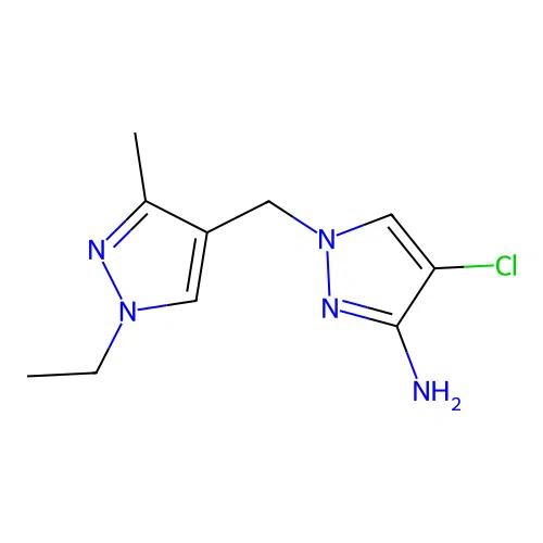 4-Chloro-1-((1-ethyl-3-methyl-1H-pyrazol-4-yl)methyl)-1H-pyrazol-3-amine structure