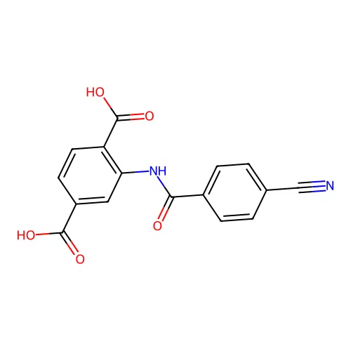 2-[(4-cyanobenzoyl)amino]-1,4-Benzenedicarboxylic acid structure