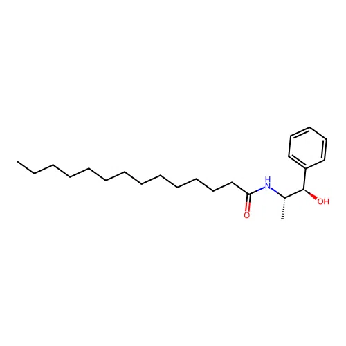 N-[(1R,2S)-1-hydroxy-1-phenylpropan-2-yl]tetradecanamide structure