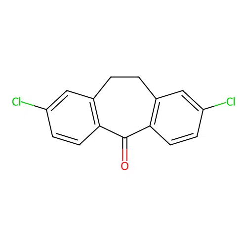 2,8-Dichloro-10,11-dihydro-dibenzo[a,d]cycloheptene-5-one structure