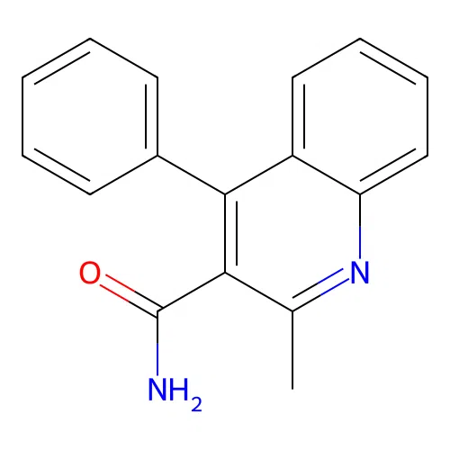 2-Methyl-4-phenylquinoline-3-carboxamide structure