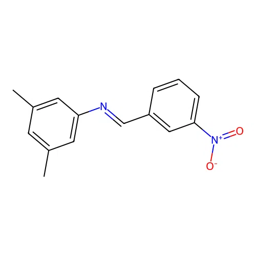 3,5-dimethyl-N-(3-nitrobenzylidene)aniline structure