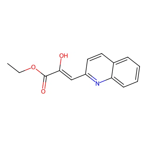 Ethyl 2-hydroxy-3-(2-quinolyl)prop-2-enoate structure
