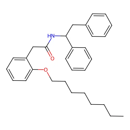 Benzeneacetamide, N-(1,2-diphenylethyl)-2-(octyloxy)- structure