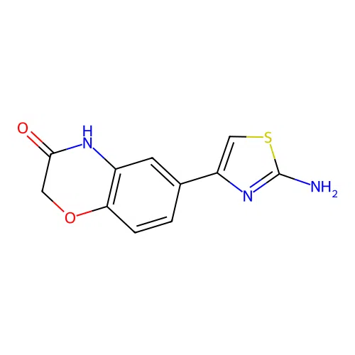 6-(2-amino-1,3-thiazol-4-yl)-2H-1,4-benzoxazin-3(4H)-one structure