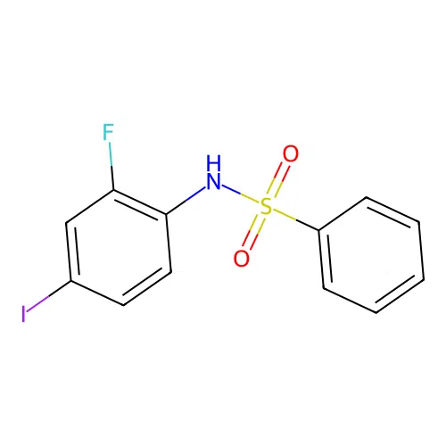 N-(2-fluoro-4-iodophenyl)benzenesulfonamide structure