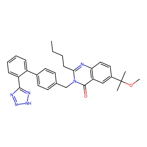 2-Butyl-6-(1-methoxy-1-methylethyl)-3-[2'-(1H-tetrazol-5-yl)biphenyl-4-ylmethyl]quinazolin-4(3H)-one structure