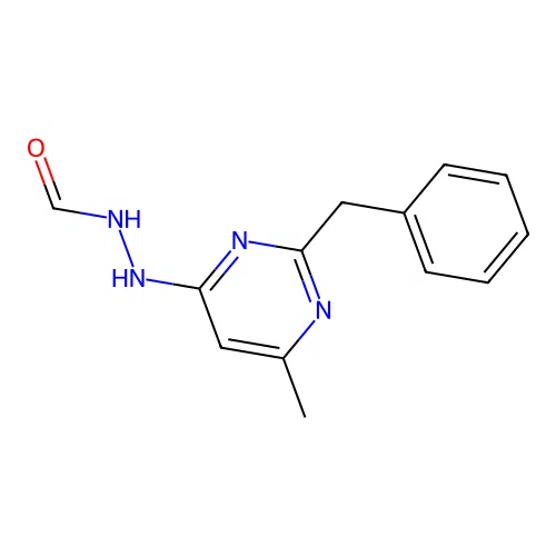 N'-(2-benzyl-6-methylpyrimidin-4-yl)formohydrazide structure