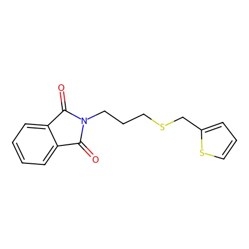 2-[3-(Thiophen-2-ylmethylsulfanyl)propyl]isoindole-1,3-dione structure