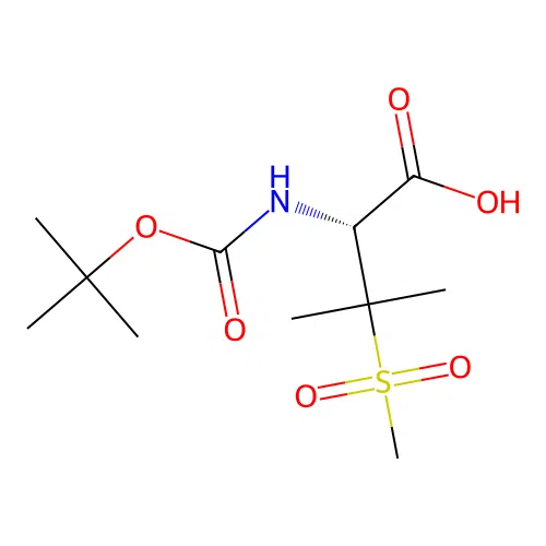 (R)-2-((tert-Butoxycarbonyl)amino)-3-methyl-3-(methylsulfonyl)butanoic acid structure
