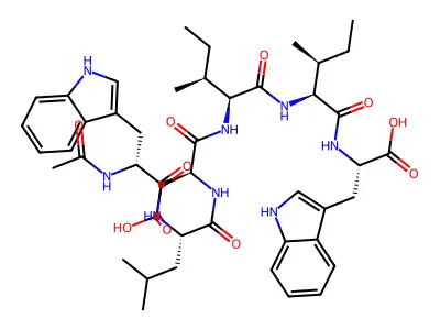 Acetyl-(D-Trp16)-Endothelin-1 (16-21) Ac-D-Trp-Leu-Asp-Ile-Ile-Trp-OH structure