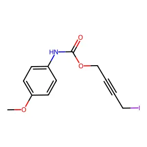 Carbanilic acid, p-methoxy-, 4-iodo-2-butynyl ester structure