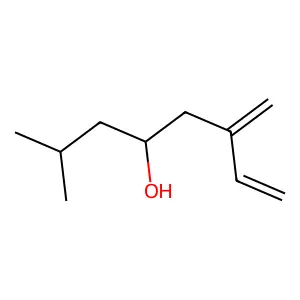 2-Methyl-6-methylene-7-octen-4-ol structure