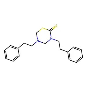 Tetrahydro-3,5-bis(2-phenylethyl)-2H-1,3,5-thiadiazine-2-thione structure