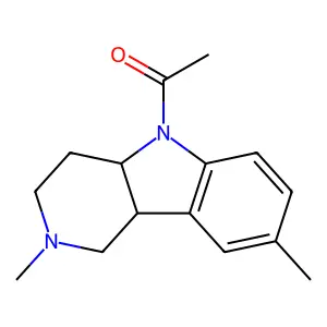 Pyrido[4,3-b]indole, 1,2,3,4,4a,9b-hexahydro-5-acetyl-2,8-dimethyl- structure