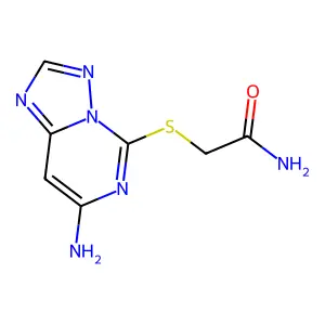 Acetamide, 2-((7-amino(1,2,4)triazolo(1,5-c)pyrimidin-5-yl)thio)- structure