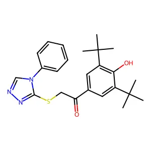 1-(3,5-DI-Tert-BU-4-HO-PH)-2-(4-phenyl-4H-(1,2,4)triazol-3-ylsulfanyl)-ethanone structure