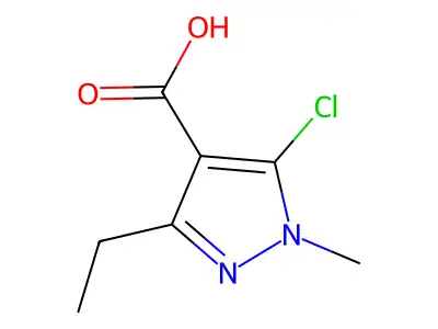 5-chloro-3-ethyl-1-methyl-1H-pyrazole-4-carboxylic acid structure
