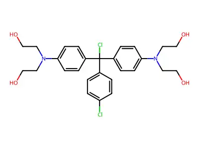 2-[4-[[4-[bis(2-hydroxyethyl)amino]phenyl]-chloro-(4-chlorophenyl)methyl]-N-(2-hydroxyethyl)anilino]ethanol structure