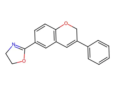 2-(3-phenyl-2H-chromen-6-yl)-4,5-dihydrooxazole structure