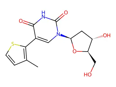 2'-Deoxy-5-(3-methyl-2-thienyl)uridine structure