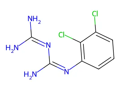 N-(2,3-dichlorophenyl)imidodicarbonimidic diamide structure