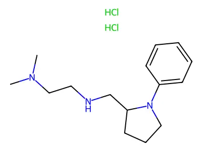 (+-)-N,N-Dimethyl-N'-((1-phenyl-2-pyrrolidinyl)methyl)-1,2-ethanediamine dihydrochloride structure