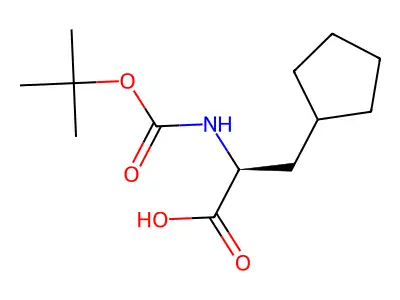 2-(((Tert-butoxy)carbonyl)amino)-3-cyclopentylpropanoic acid structure