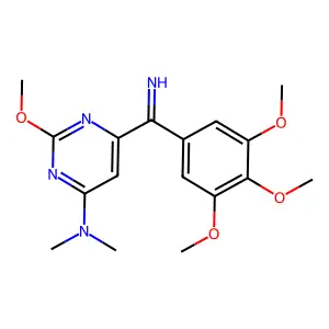 4-Pyrimidinamine, 6-(imino(3,4,5-trimethoxyphenyl)methyl)-2-methoxy-N,N-dimethyl- structure