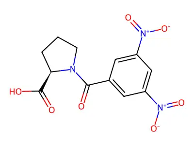 N-(3,5-Dinitrobenzoyl)-DL-proline structure