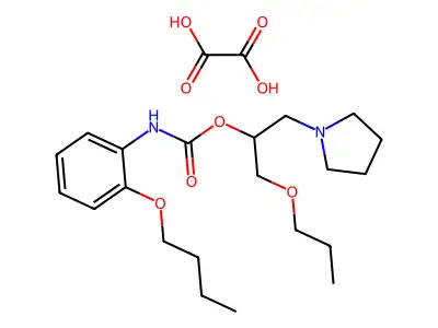Carbanilic acid, o-butoxy-, 2-propoxy-1-(1-pyrrolidinylmethyl)ethyl ester, oxalate structure