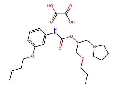 Carbanilic acid, m-butoxy-, 2-propoxy-1-(1-pyrrolidinylmethyl)ethyl ester, oxalate structure