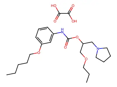 Carbanilic acid, m-(pentyloxy)-, 2-propoxy-1-(1-pyrrolidinylmethyl)ethyl ester, oxalate structure