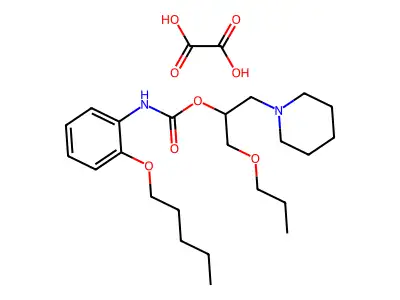 Carbanilic acid, o-(pentyloxy)-, 1-(piperidinomethyl)-2-propoxyethyl ester, oxalate structure