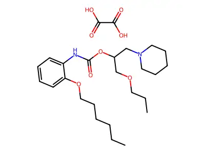 Carbanilic acid, o-(hexyloxy)-, 1-(piperidinomethyl)-2-propoxyethyl ester, oxalate structure