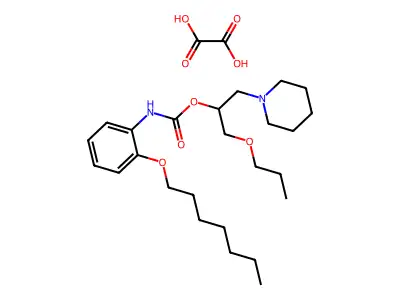 Carbamic acid, (2-(heptyloxy)phenyl)-, 1-(1-piperidinylmethyl)-2-propoxyethyl ester, ethanedioate (1:1) structure