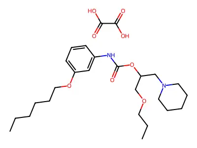 Carbamic acid, (3-(hexyloxy)phenyl)-, 1-(1-piperidinylmethyl)-2-propoxyethyl ester, ethanedioate (1:1) structure