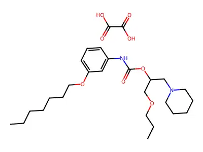 Carbanilic acid, m-(heptyloxy)-, 1-(piperidinomethyl)-2-propoxyethyl ester, oxalate structure