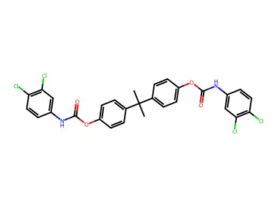 (Propane-2,2-diyl)di(4,1-phenylene) bis[(3,4-dichlorophenyl)carbamate] structure