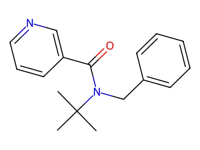 3-Pyridinecarboxamide, N-(1,1-dimethylethyl)-N-(phenylmethyl)- structure