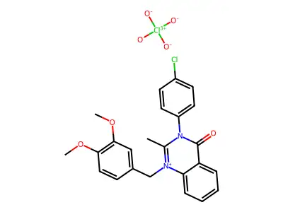 Quinazolinium, 3-(4-chlorophenyl)-1-((3,4-dimethoxyphenyl)methyl)-3,4-dihydro-2-methyl-4-oxo-, perchlorate structure