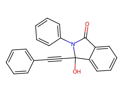 1H-Isoindol-1-one, 2,3-dihydro-3-hydroxy-2-phenyl-3-(phenylethynyl)- structure