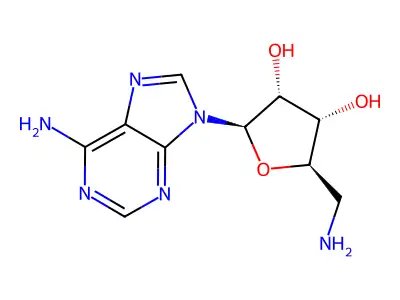 (2R,3S,4R)-2-(aminomethyl)-5-(6-aminopurin-9-yl)oxolane-3,4-diol structure