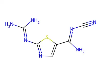 5-Thiazolecarboximidamide, 2-((aminoiminomethyl)amino)-N-cyano- structure